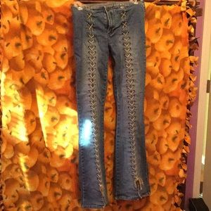 Lace up 70s styled Hippie Jeans.